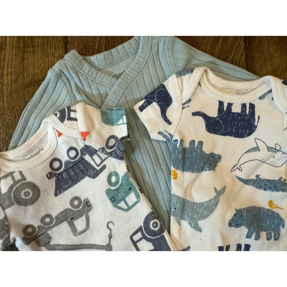 Baby Boy Preemie Bodysuits T Shirts Clothes Lot Reborn Doll Clothes Construction